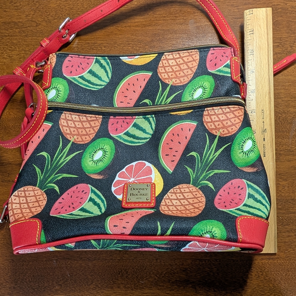 Dooney & Bourke Tropical Fruit Crossbody Bag - Black and Red - Picture 5 of 9
